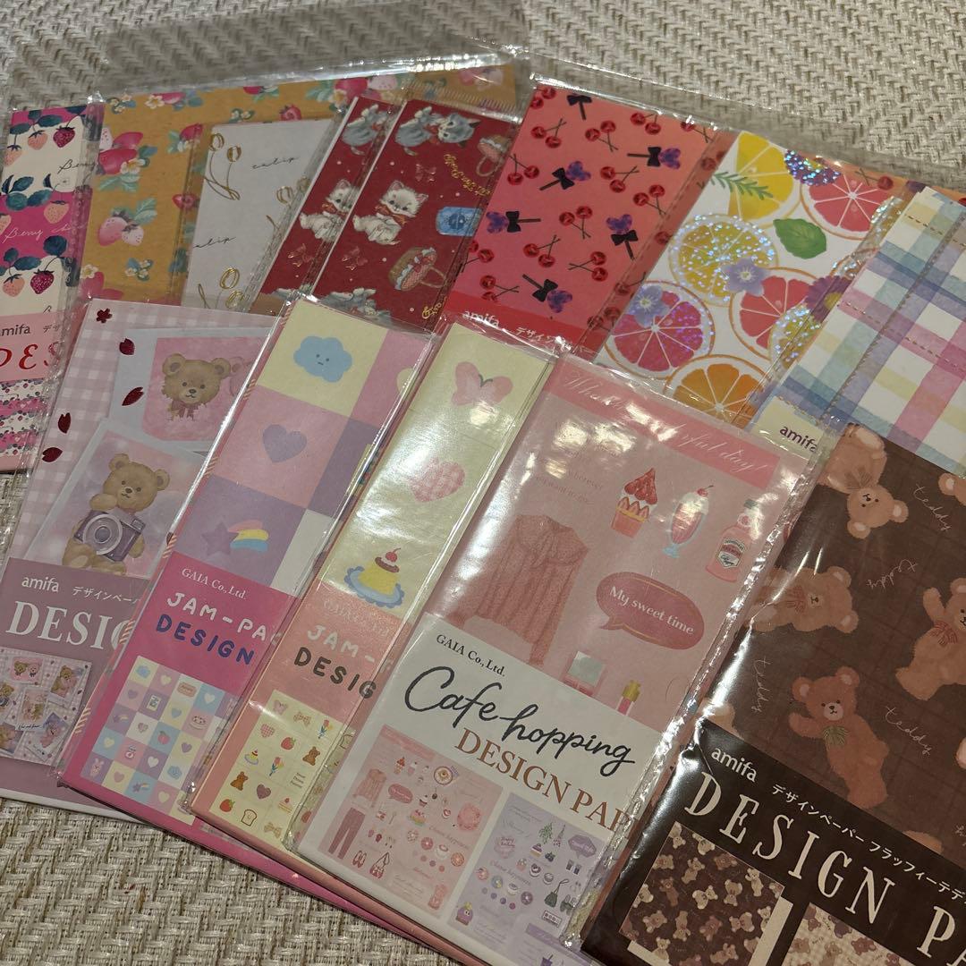 80サイズ 可愛い デザインペーパー まとめ売り 紙モノ 大量