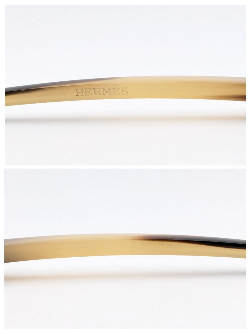 極美品 エルメス HERMES バッファローホーン ハート かんざし 簪 髪飾り