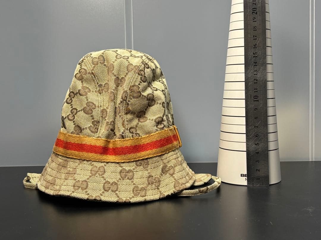 Gucci バケットハット ベージュ GGパターン 裏起毛 キャンバス グッチ