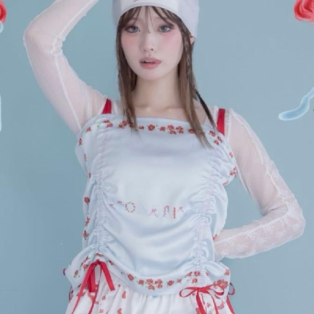 【かきぶちもものちゃん着用】monepine 「オリジナルプリントビスチェ」