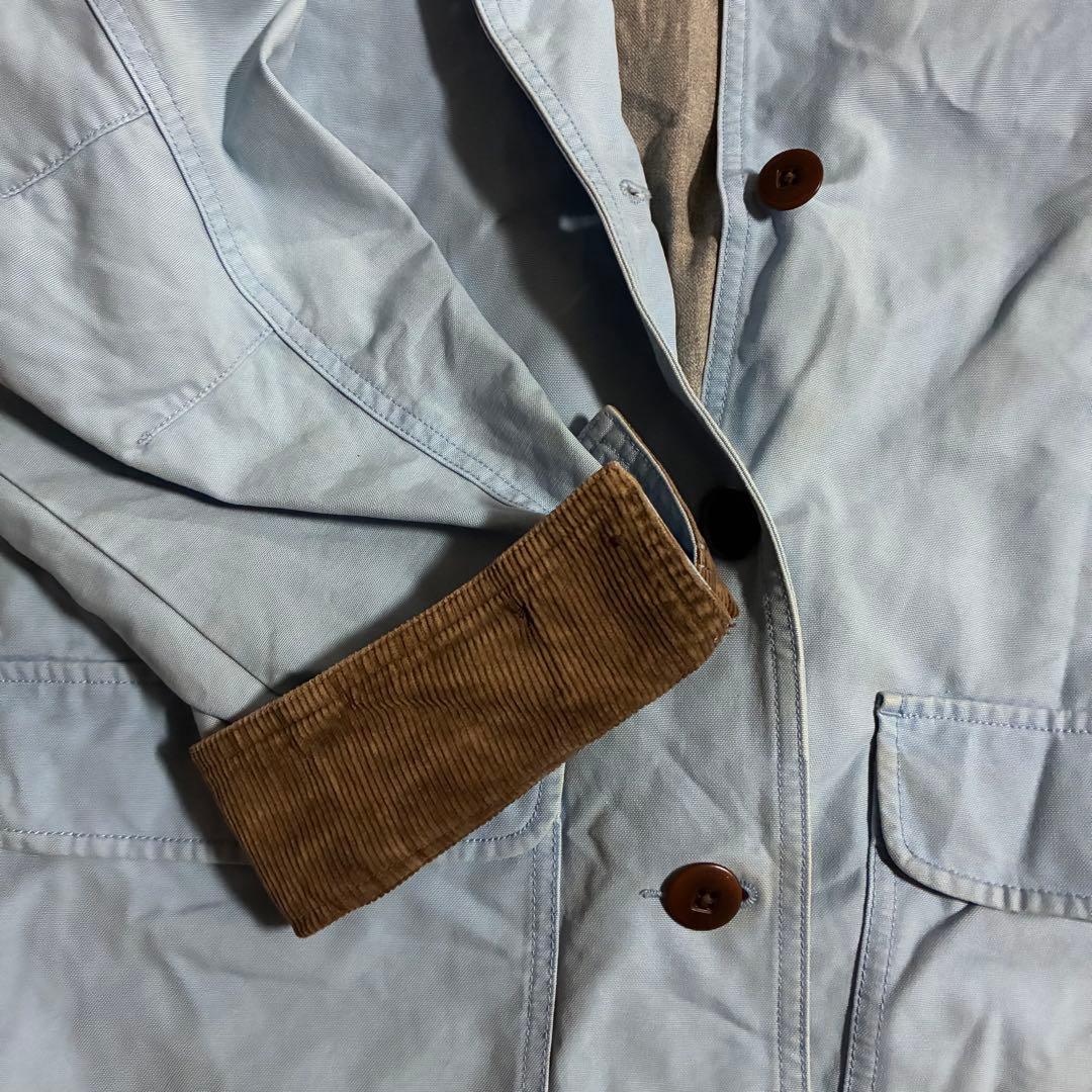 【希少カラー】LL.Beanハンティングジャケット 襟コーデュロイ ライトブルー