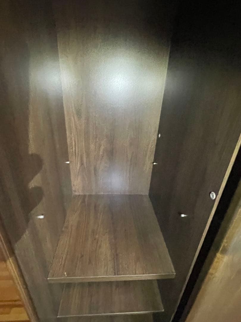 送料無料　ミラー付き木製　ワードローブ/洋服ダンス/クローゼット