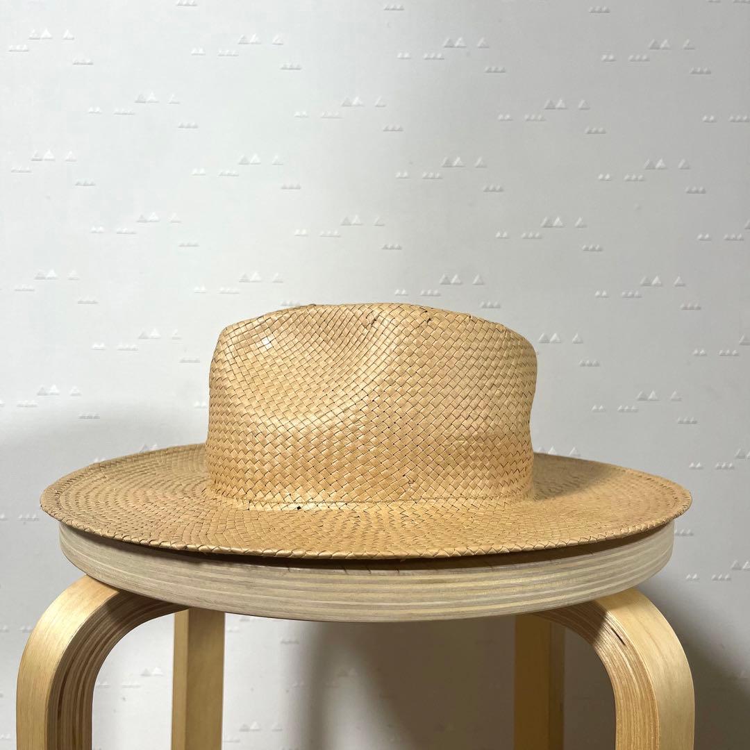 イタリア製 古着 ブロンテ 麦わら帽子 ハット フェドラハット ストローハット