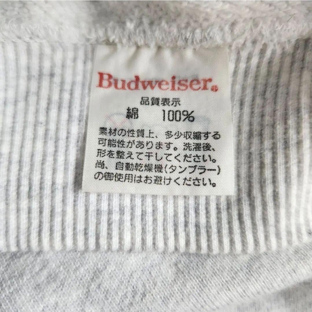 90s　Budweiser　バドワイザー　企業　スウェット　グレー　L相当