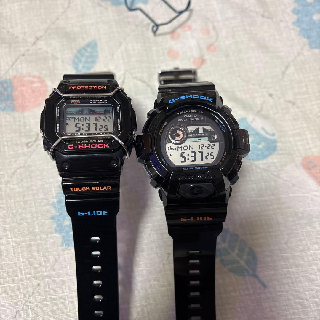 T*E様 G-SHOCK G-LIDE ソーラー電波腕時計2本まとめ売りブルーバ