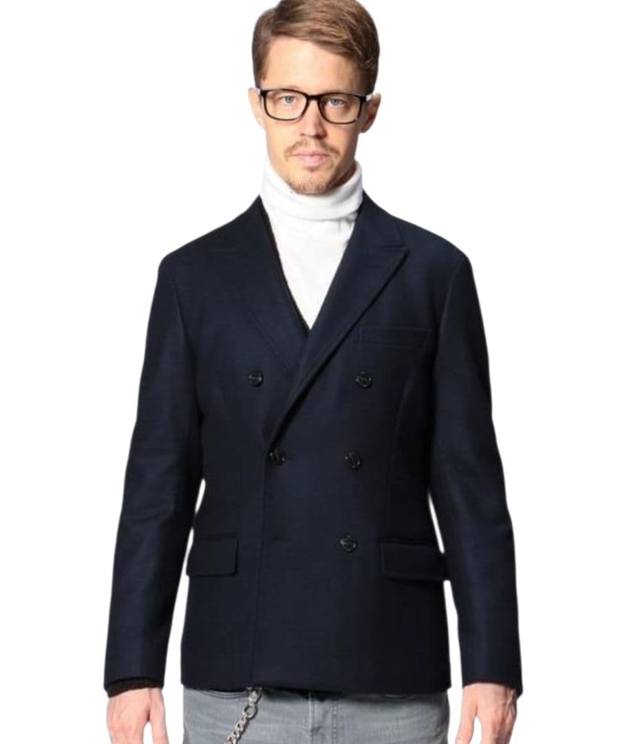 ほぼ未使用 OCEANS掲載 ブランネル D6B ダブルジャケット 48 紺