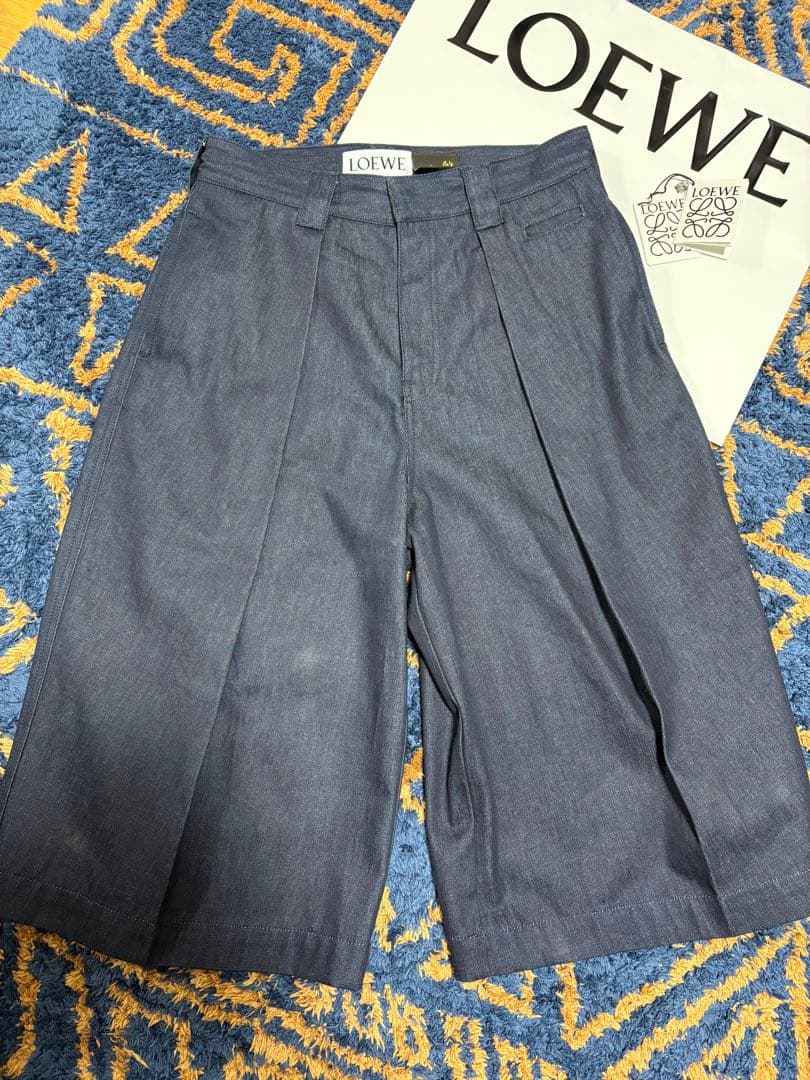LOEWE プリーツショーツデニム