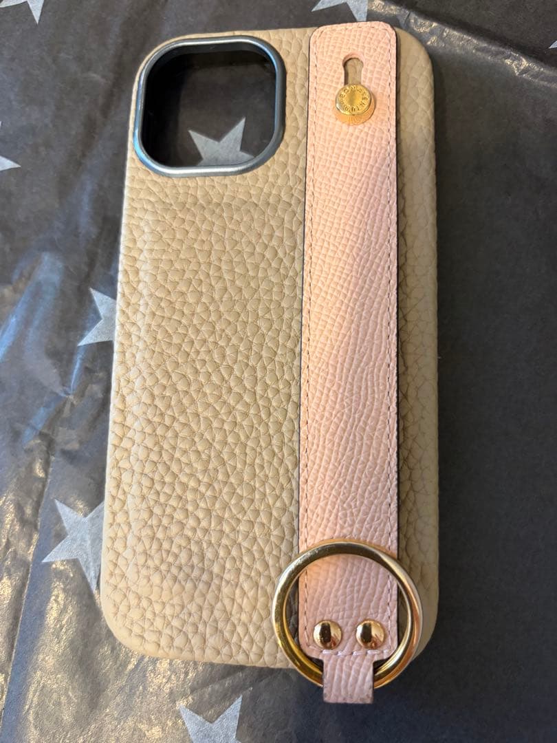 ボナベンチュラ♡iPhone15ケース♡美品♡グレージュ×シェル