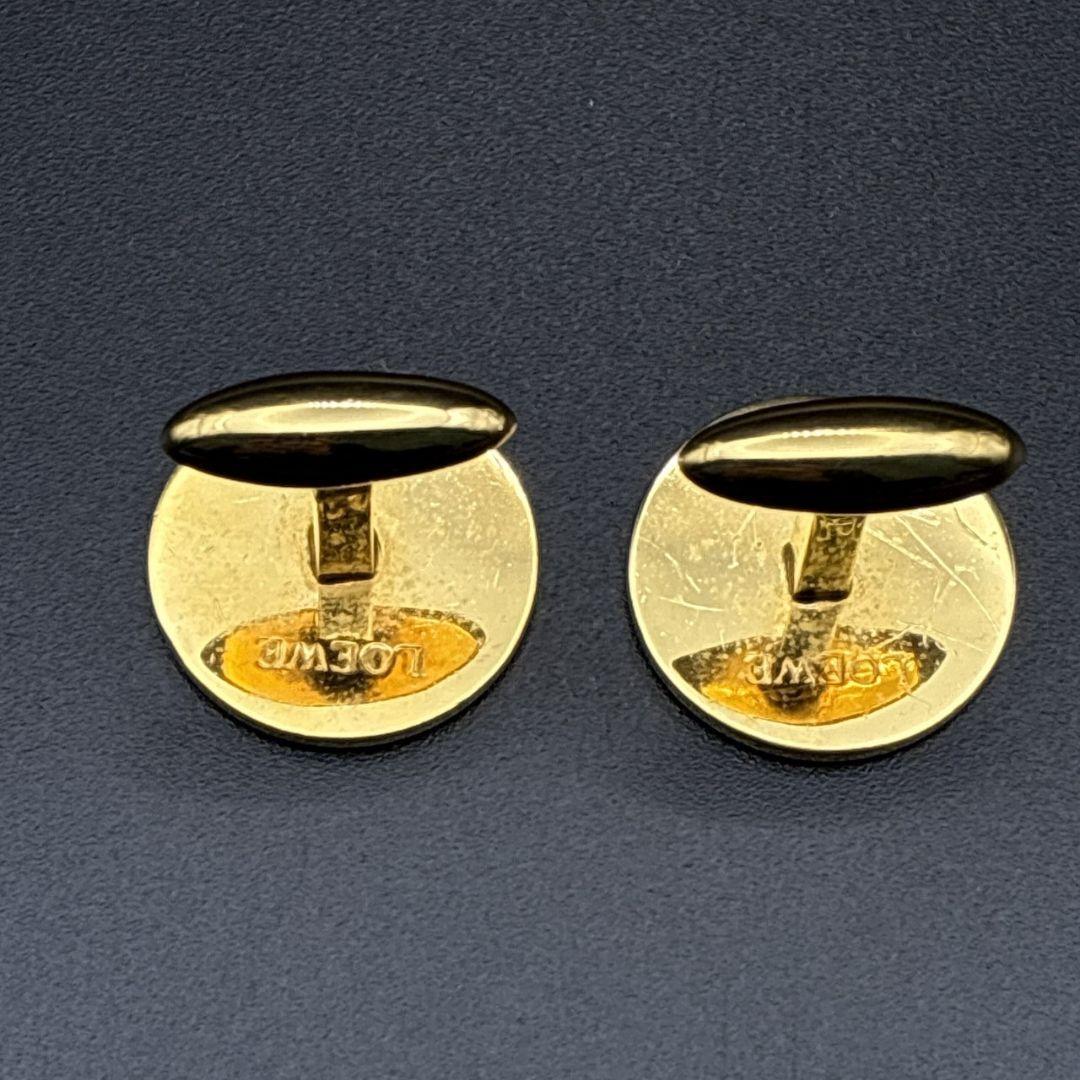 美品✨LOEWE ロエベ カフス カフリンクス アナグラム ゴールド×ブラック
