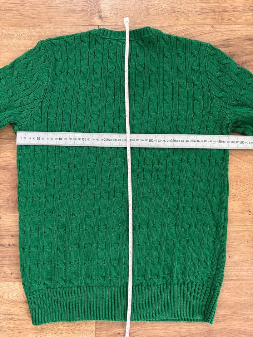 ラルフローレン　グリーン　ケーブルニット