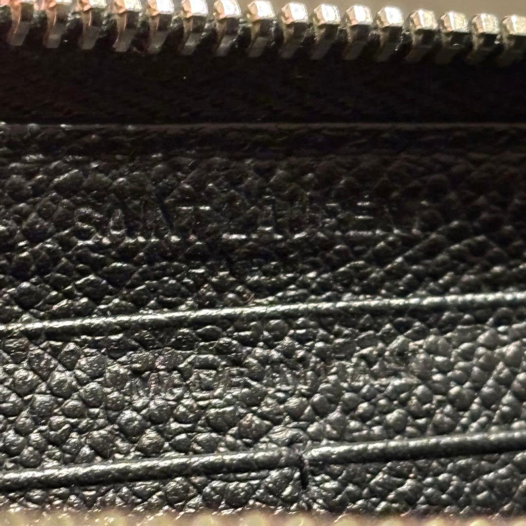 SAINT LAURENT ラウンドファスナー YSLロゴ金具 長財布 ブラック