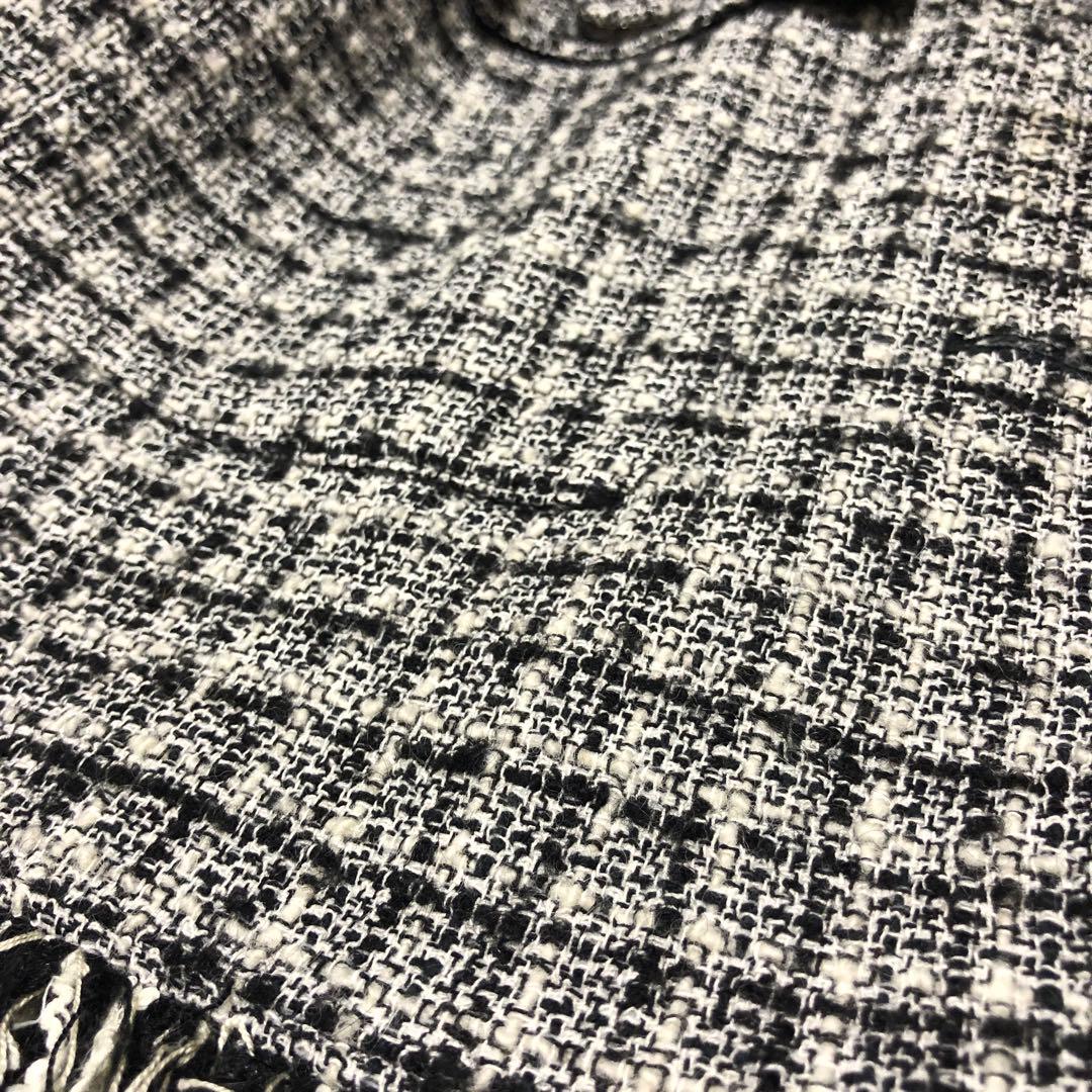 近年モデル✨　マックスマーラ　ノーカラージャケット　ツイード　フリンジ　グレー