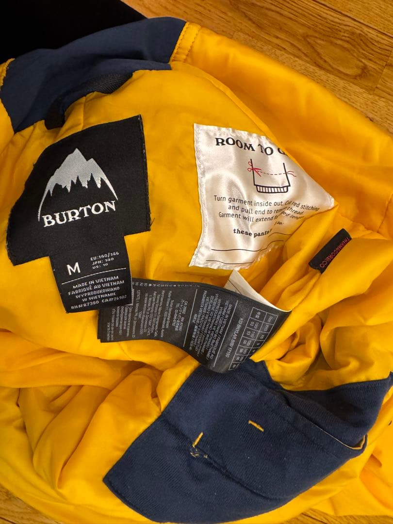 BURTON イエロー ビブパンツ　キッズ M 140cm