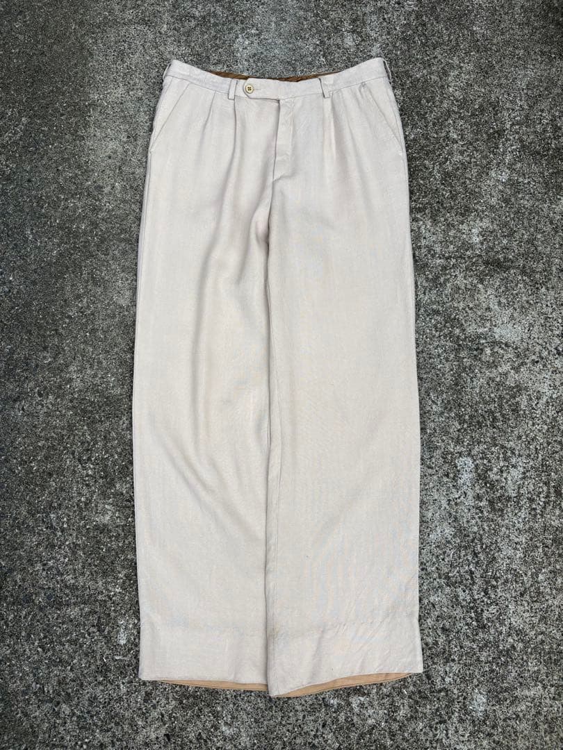 あ*お様 50s 60s 70s レーヨンスラックス ベージュ 白 viscos