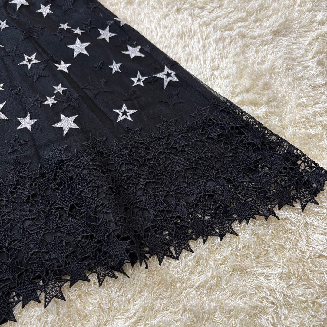 【美品】グレースコンチネンタル　ダイアグラム　ノースリーブワンピース　星柄　38