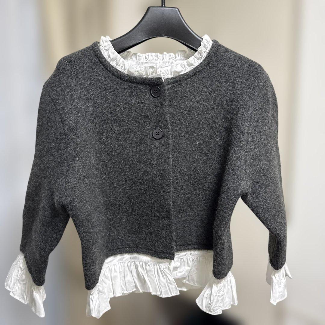 ZARAポプリンコンビニットジャケット ダークグレー　Mサイズ