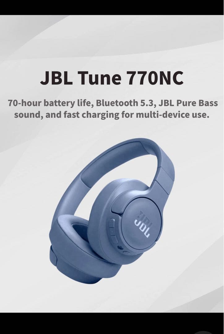 JBL TUNE 770NC ワイヤレスヘッドホン ダークブルー