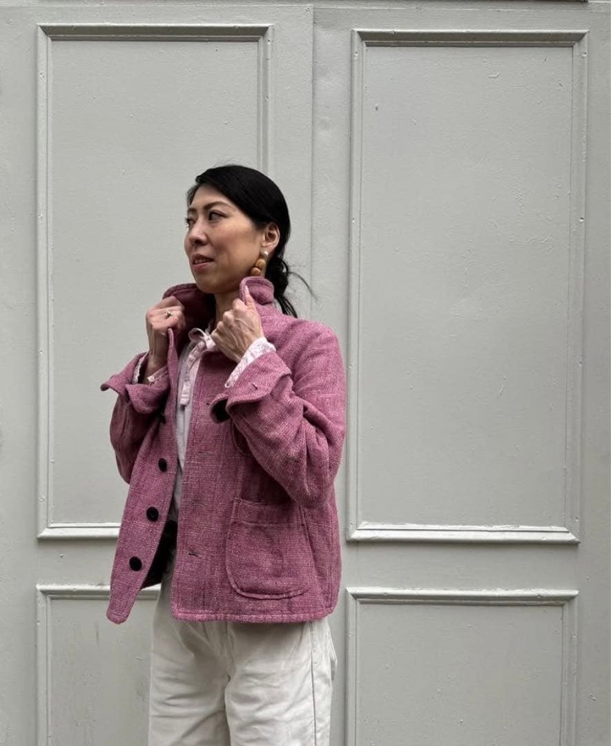 45R 綿麻ツイードのアニーチロルジャケット