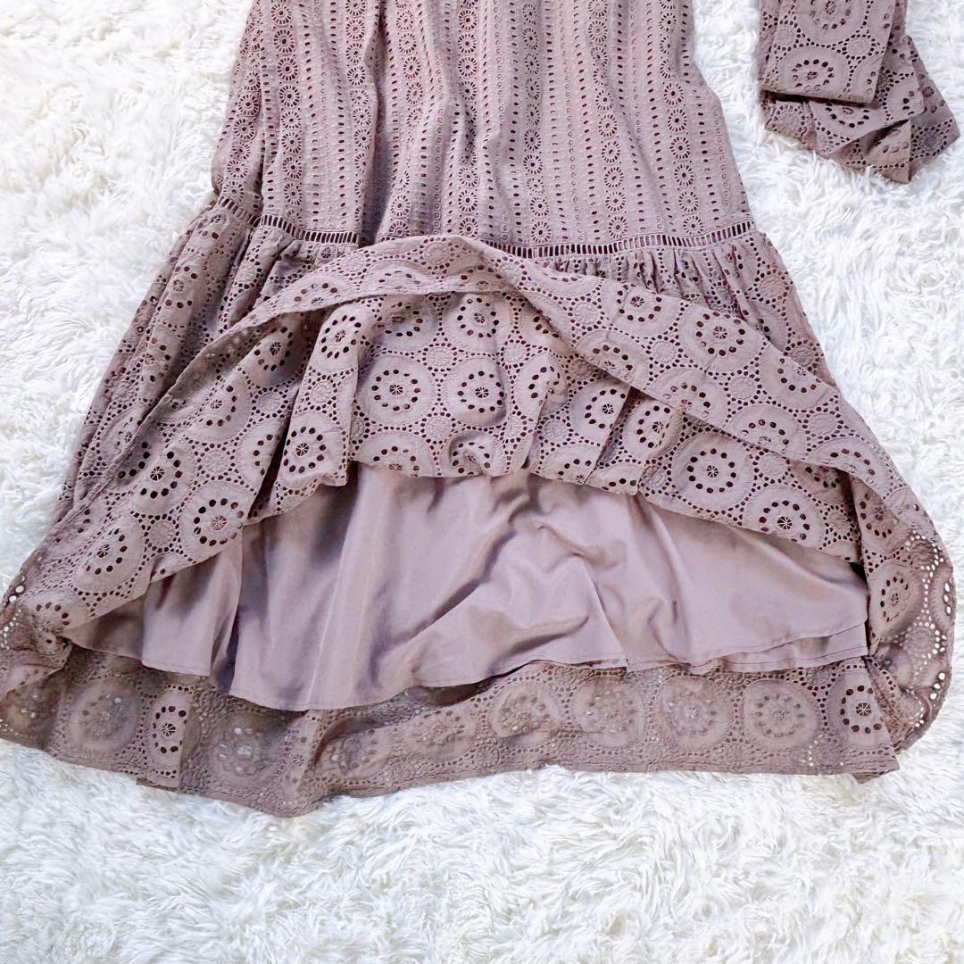 極美品◆herlipto Lace-trimmed Belted Dress　M