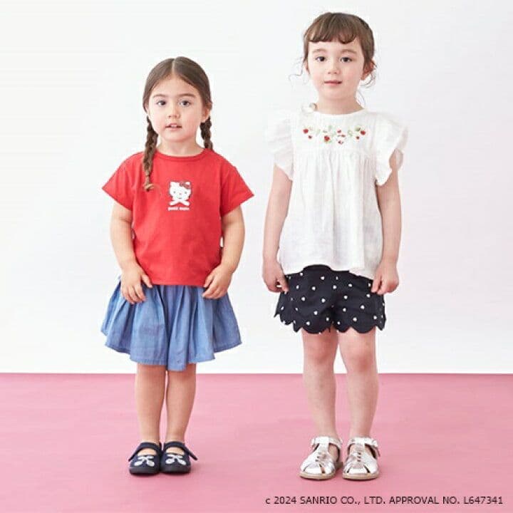 新品　エニィファム　リトルツインスターズ キキ　ララ 袖レースTシャツ　半袖