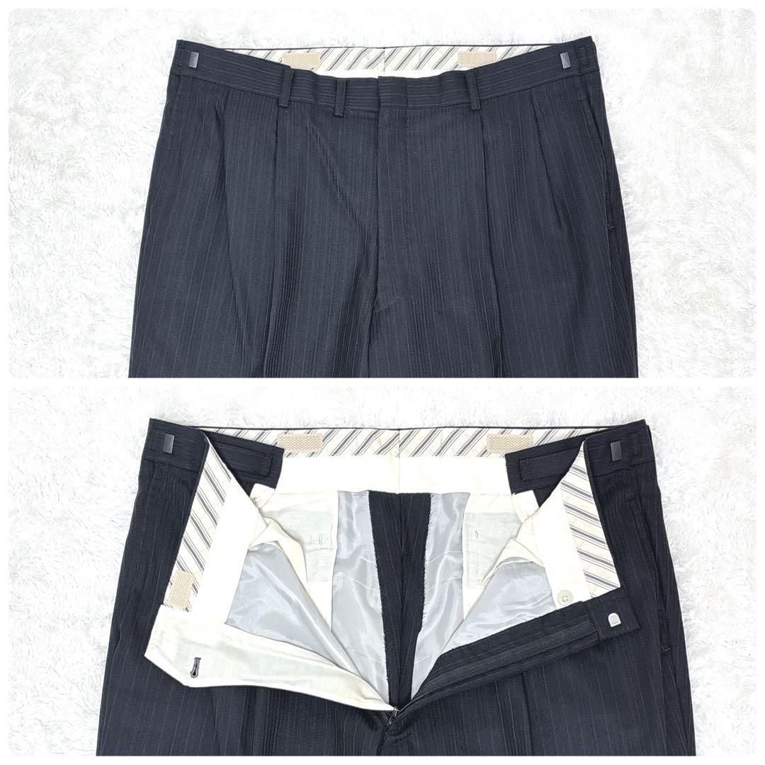 希少サイズ✨REGAL リーガル ダークブルー ストライプ ビジネススーツ