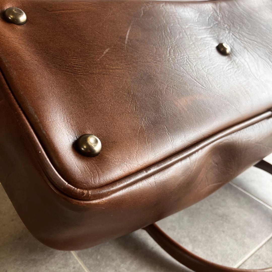ヴィンテージ レザー ダレス ボストン バッグ 本革 鍵金具 茶 ビンテージ