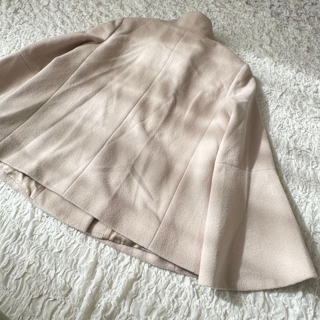 ANAYI アナイ アンゴラビーバー 袖フレアコート ピンク 38