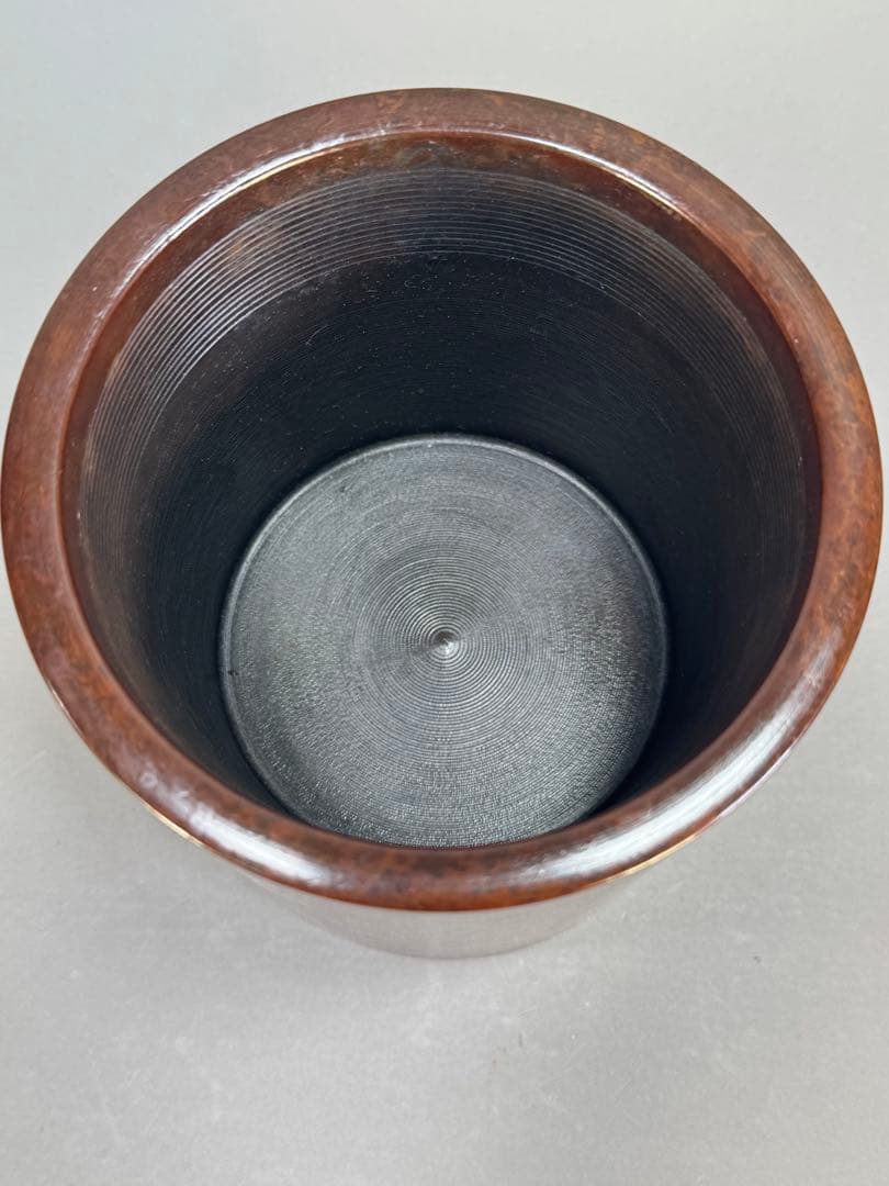 いけばな　鋳銅　唐銅花器　池坊　古流　未生流　龍生派　2点セット高さ45.8cm