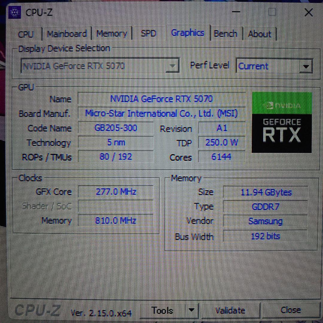 即購入厳禁 MSI RTX5070 12G VENTUS 2× OC