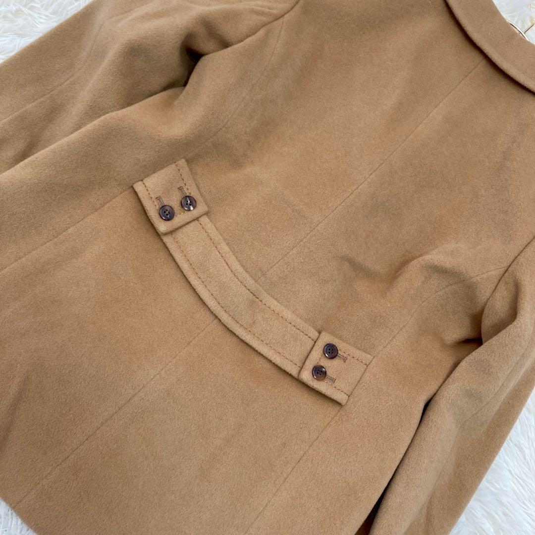 自由区 アンゴラコート キャメル 38 オフィス ダブルボタン キレイめ
