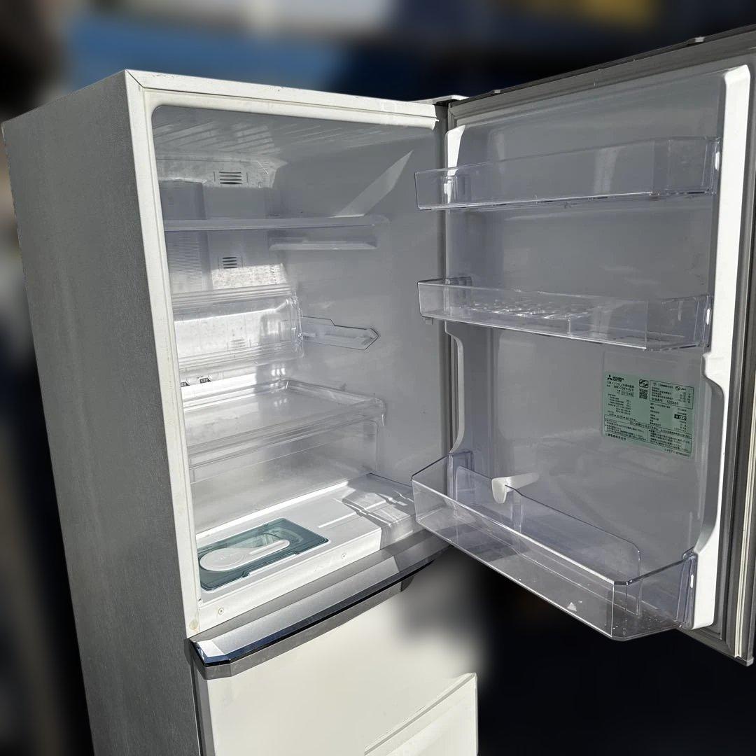 三菱MRC 34Ywホワイト 3ドア冷蔵庫 下段冷凍庫付き３３５L