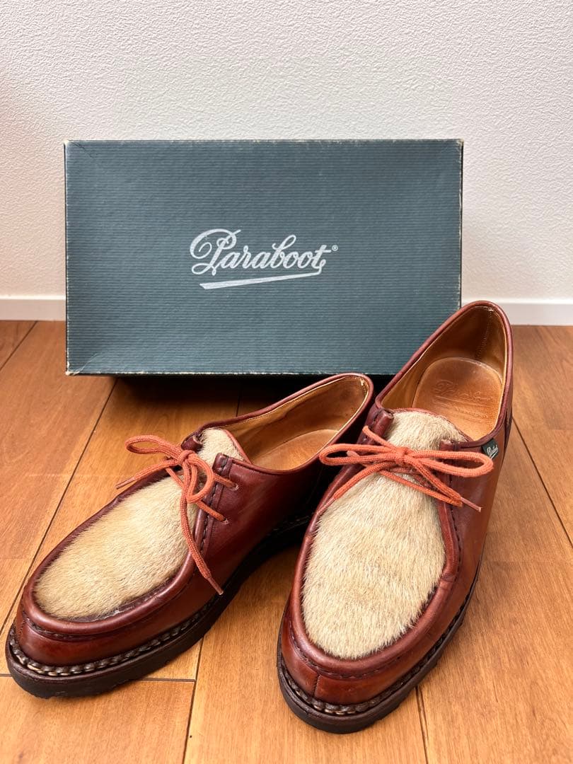 パラブーツ　ミカエル　フォック　41.5 マロン アザラシ　ブラウン　ファー　箱