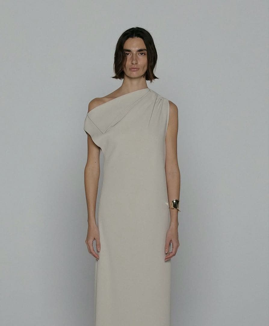 SANTE ダブルクロスデザインネックドレス