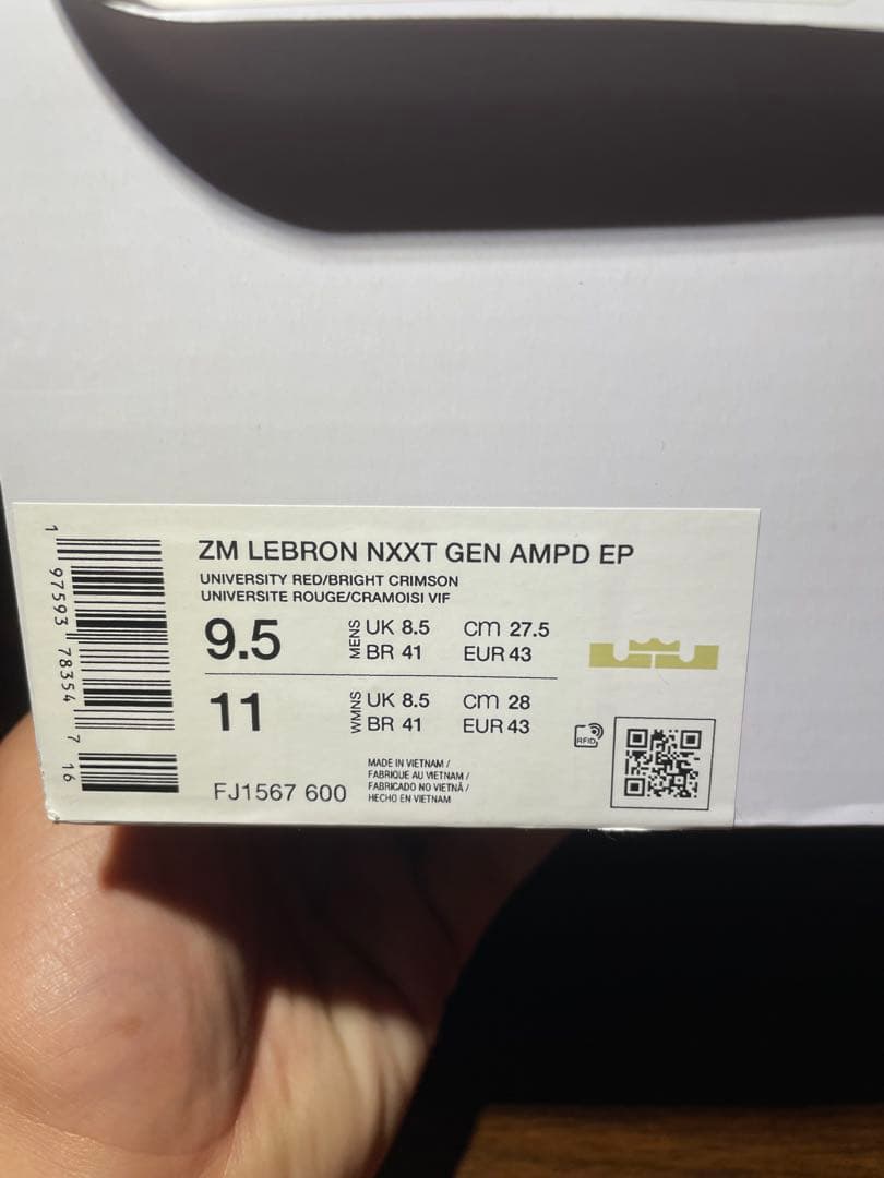 ZM LEBRON NXXT GEN AMPDバスケットボールシューズ9.5