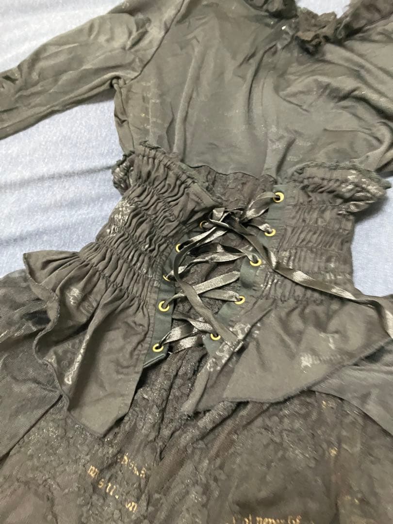 h.naoto Blood ロングワンピース　ブラック　アシンメトリー