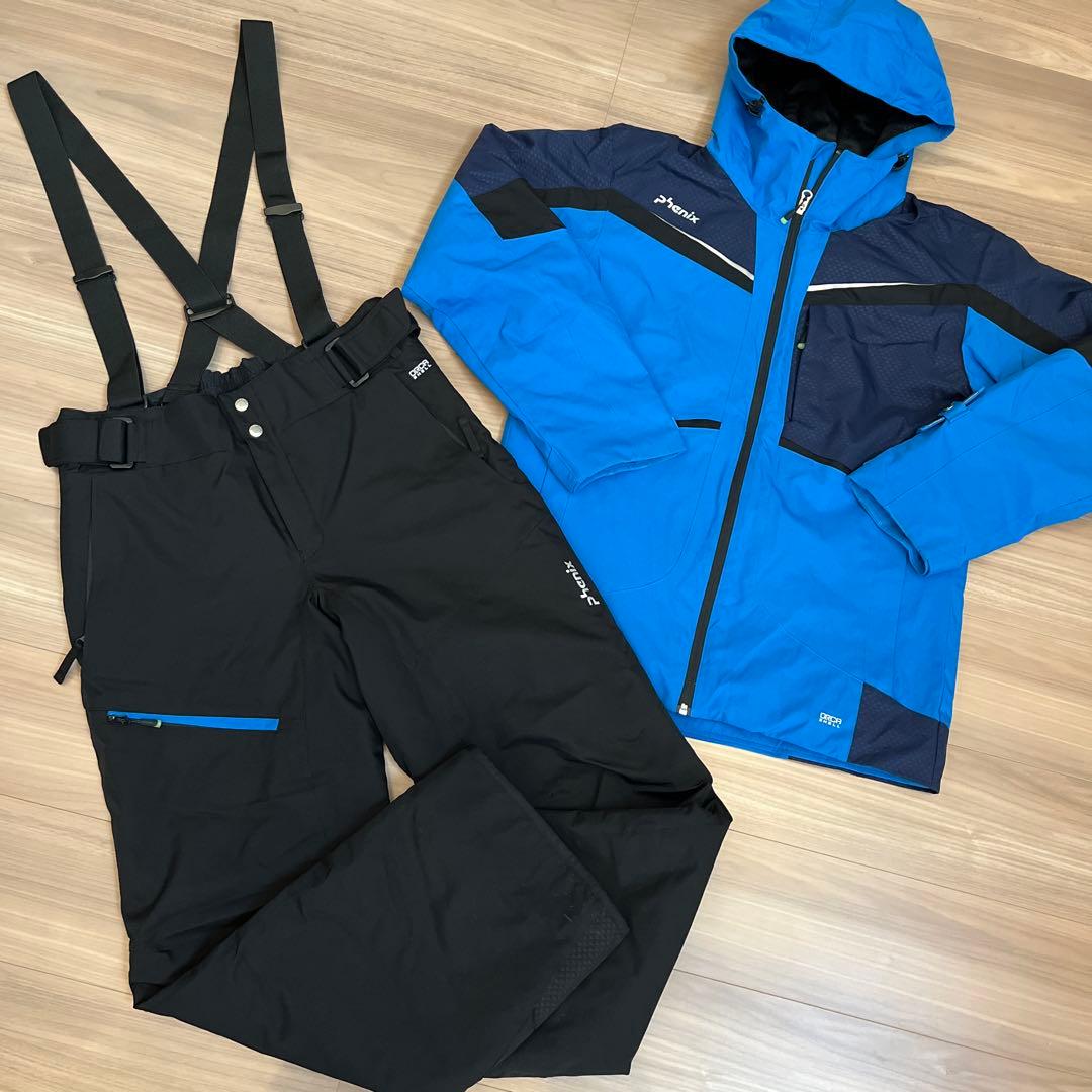 Phenix Lサイズ　スキーウェア 青/黒 サスペンダー付き
