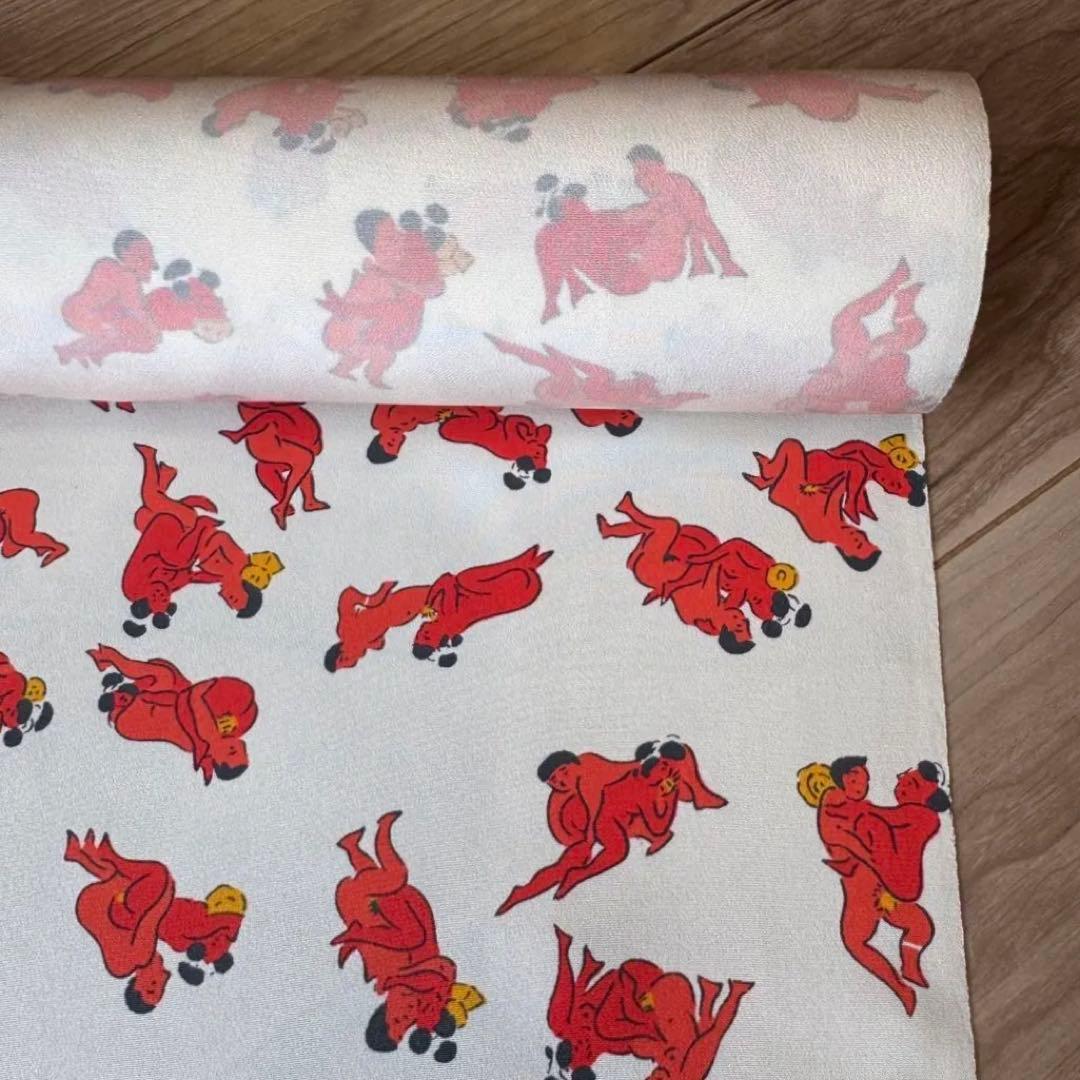 未使用　超美品　正絹　長襦袢　反物　1228 着物　個性的　春画　艶絵　エロ