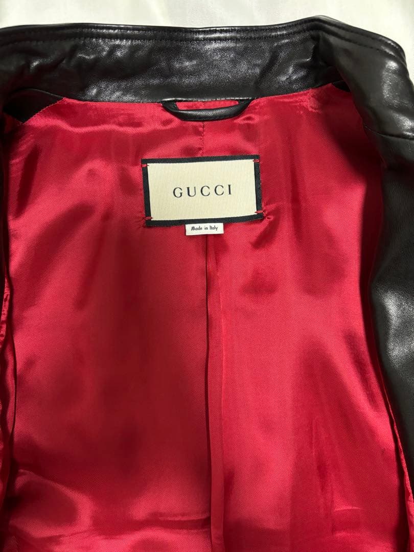 極美品　GUCCI シングルライダースジャケット