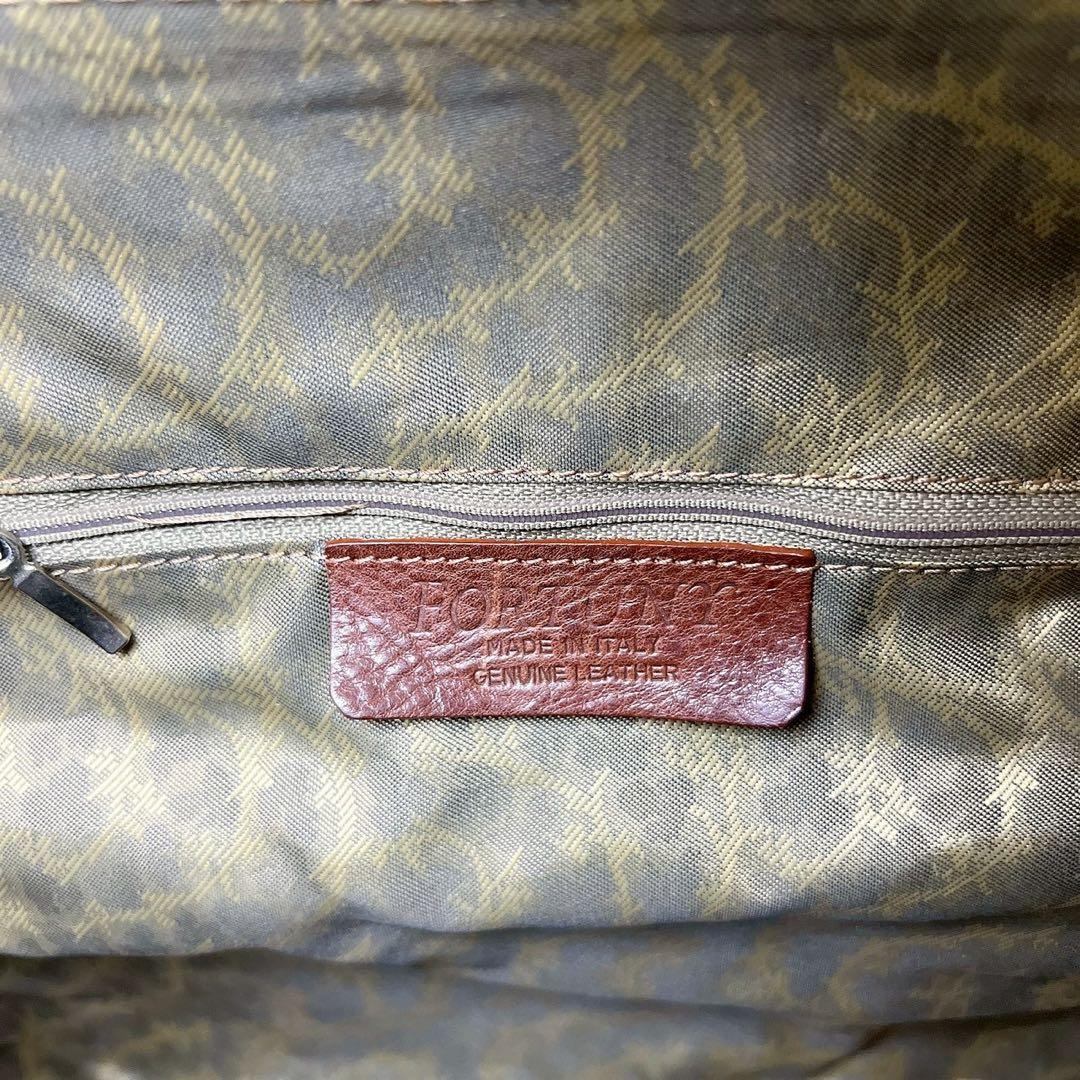 FORTUNY ブラウンレザー ビンテージ ボストンバッグ 鍵付き