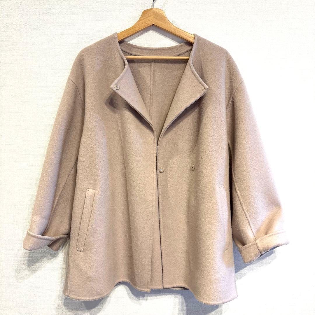 スローブイエナ　souple woolダブルフェイスノーカラーコート