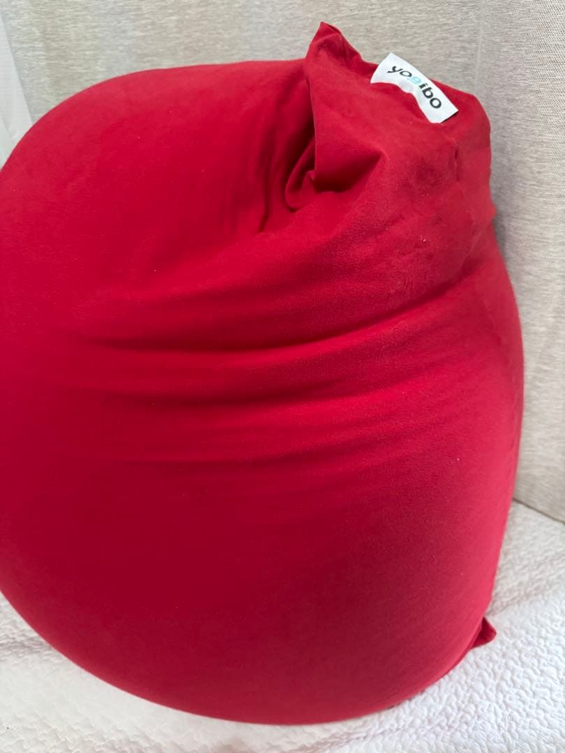 【美品】Yogibo mini レッド ビーズクッション ビーズソファ　引取限定