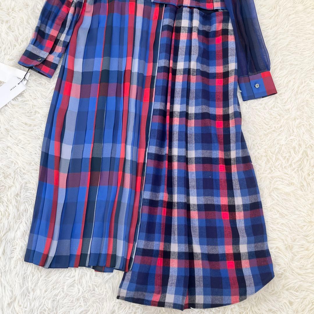 【タグ付】サカイ　sacai チェックシャツワンピース　SIZE2