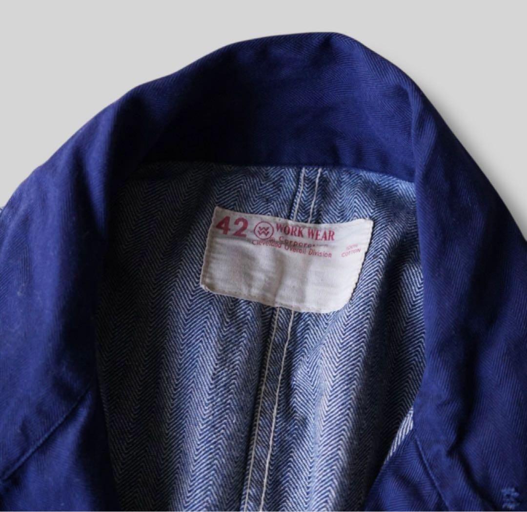 ヘリンボーンワークコート ショップコート メカニックコート 80's ロング