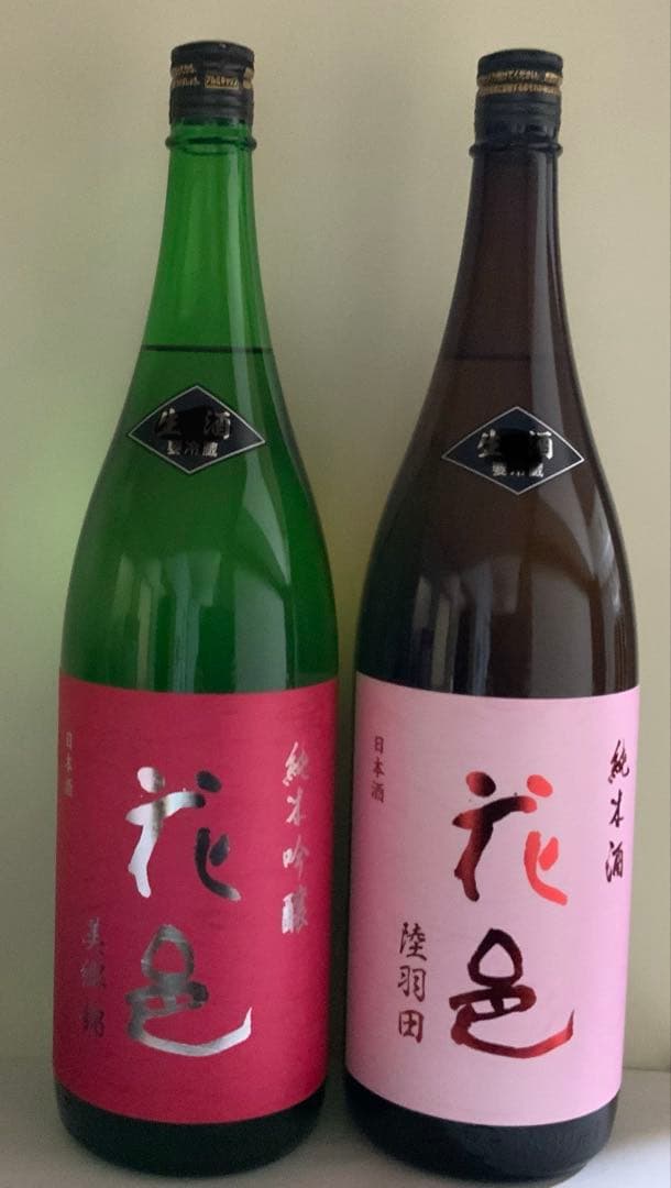 花邑　純米吟醸美郷錦1800ml。花邑　純米吟醸陸羽田1800ml。2本セット