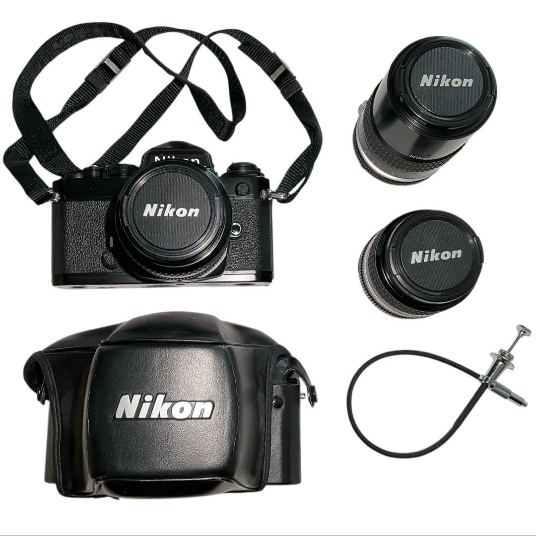 ニコン　NIKON FE　本体　ベルト　レンズｘ３　ケース　レリーズ　フィルター