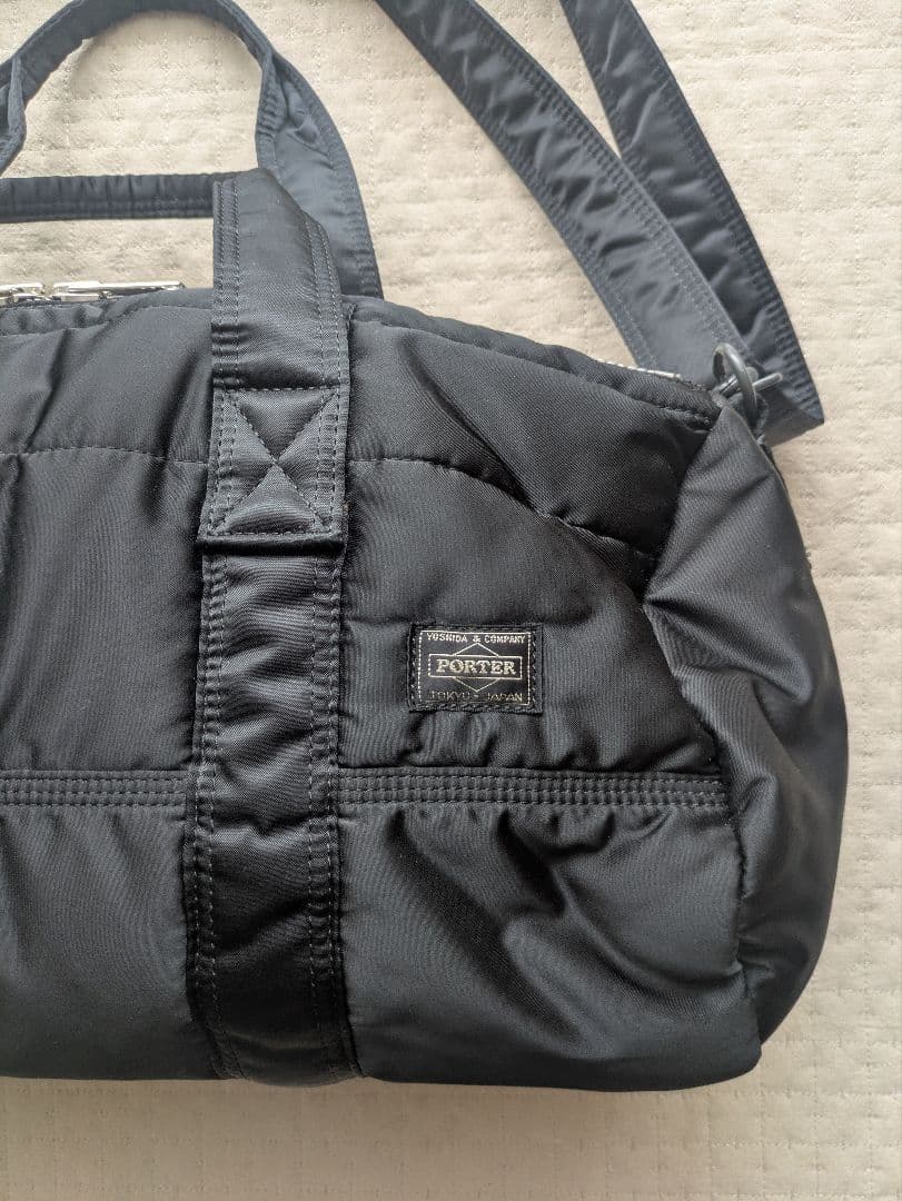 廃盤美品 PORTER ポータータンカー2way ボストンバッグ　黒ドラムバッグ