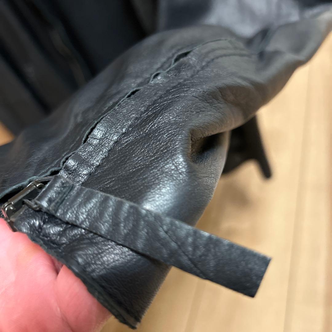 EMPORIO ARMANI レザージャケット・ブルゾン/54/羊革/ブラック/