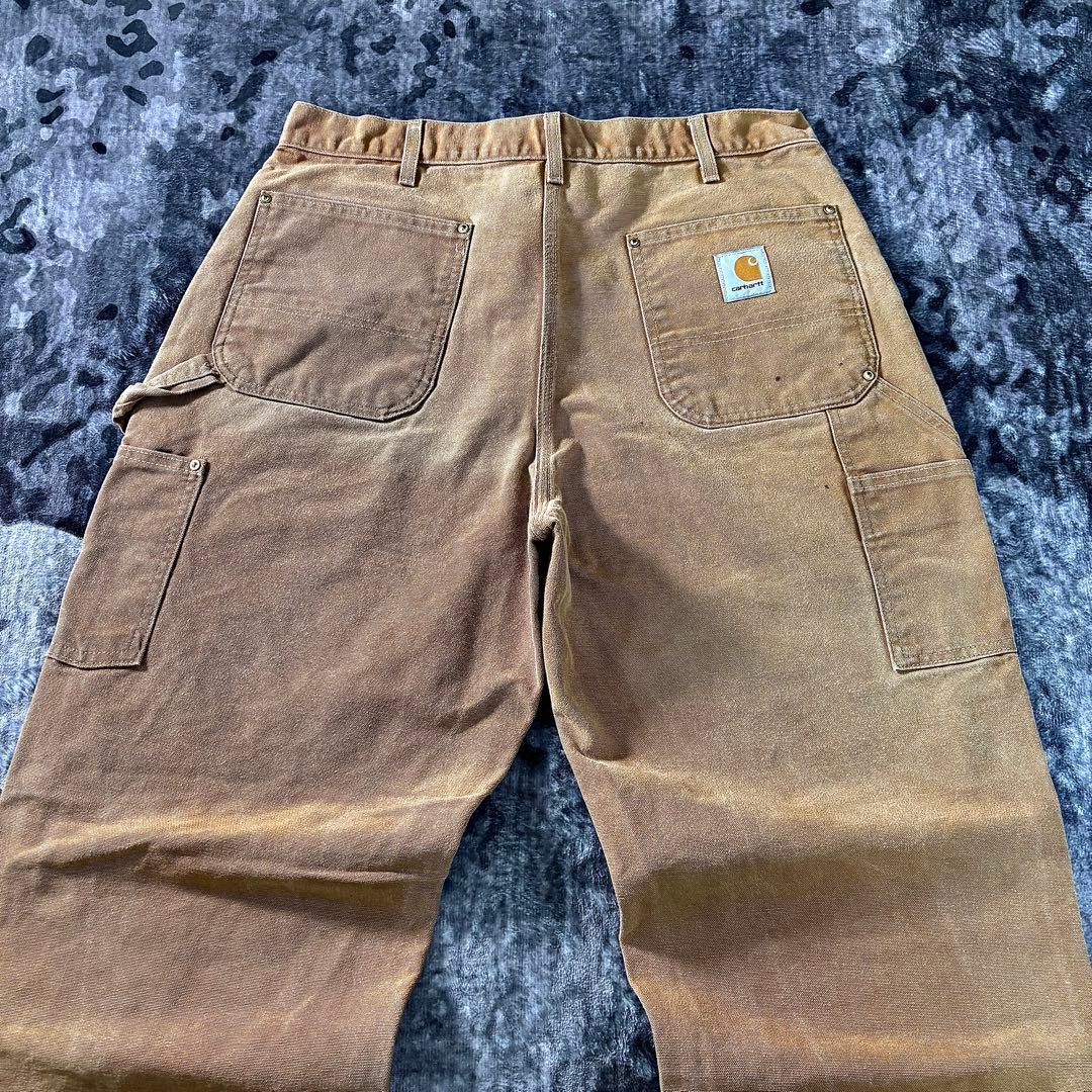 希少ダック地 ダブルニー ペンキ ワークパンツ 古着 一点物 良フェード