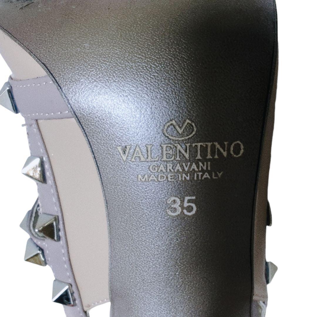 ヴァレンティノガラヴァーニ スタッズ サンダル ミュール ベージュ22.5