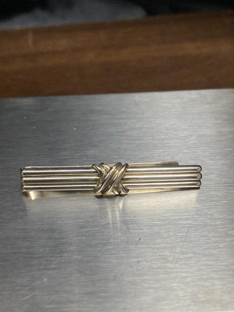 美品 ティファニー シグネチャー クロス タイピン シルバー 925